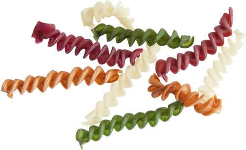 Gemüsespiralen vierfarbig